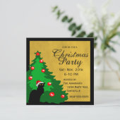 Chat Noir Merry Christmas Einladung (Stehend Vorderseite)