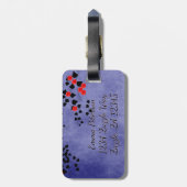 Chat Noir mit Rote Rosen Herz Gepäckanhänger (Rückseite vertikal)