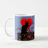 Chat Noir mit Rote Rosen Kaffeetasse (Links)