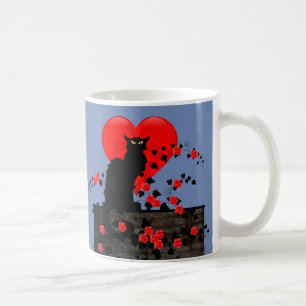 Chat Noir mit roten Rosen Kaffeetasse
