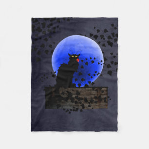 Chat Noir mit Single Rote Rose Fleecedecke