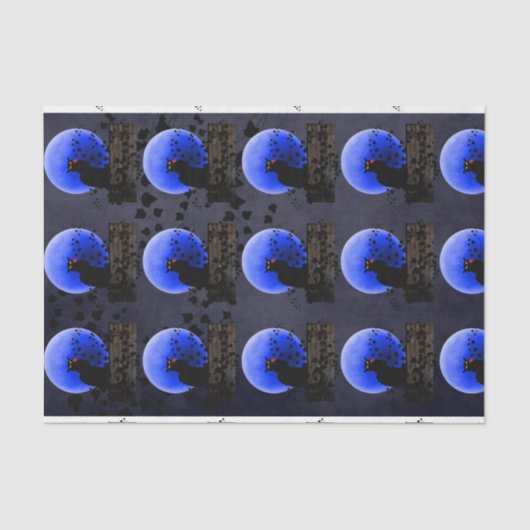 Chat Noir mit Single Rote Rose Seidenpapier (Vorderseite)