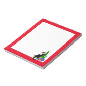 Chat Noir mit Weihnachtsbaum und Geschenken Notizblock (Rotiert)