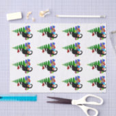 Chat Noir mit Weihnachtsbaum und Geschenken Seidenpapier (Handwerk)
