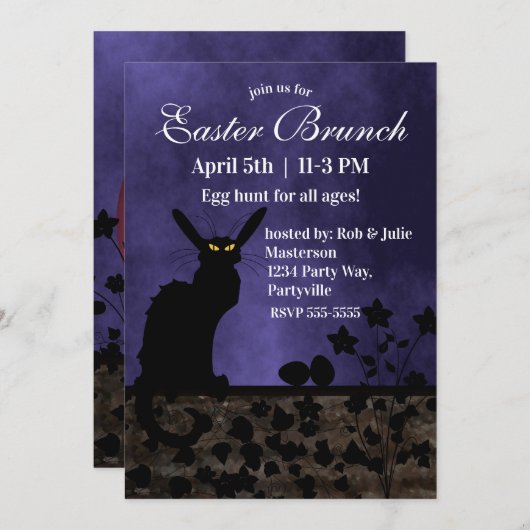 Chat Noir Oaster Einladung (Vorne/Hinten)