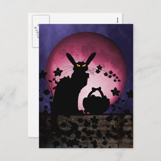 Chat Noir Oaster Feiertagspostkarte (Vorne/Hinten)