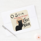 Chat Noir Quadratischer Aufkleber (Umschlag)