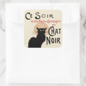 Chat Noir Quadratischer Aufkleber (Tasche)