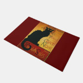 Chat Noir - Schwarze Katze Fußmatte (Schrägansicht)