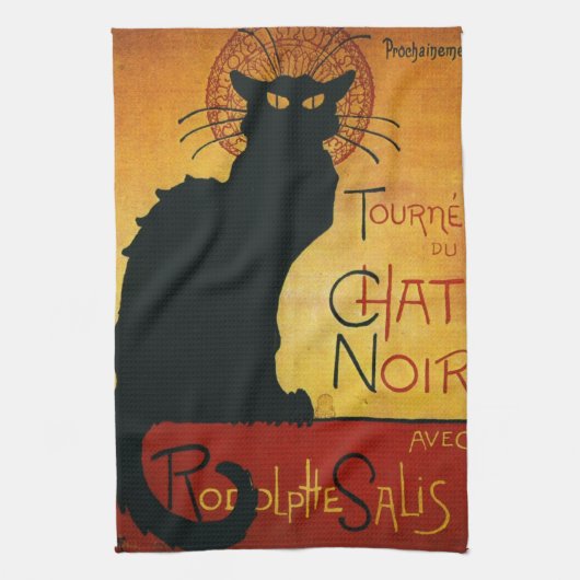 Chat Noir - Schwarze Katze Geschirrtuch (Vertikal)