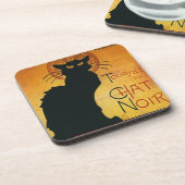 Chat Noir - Schwarze Katze Getränkeuntersetzer (Linke Seite)