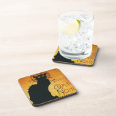 Chat Noir - Schwarze Katze Getränkeuntersetzer (Rechte Seite)