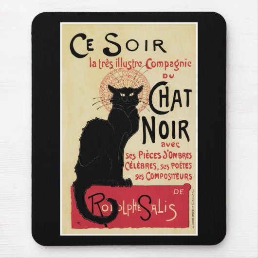 Chat Noir~Schwarze Katze Mousepad (Vorne)