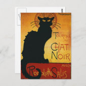 Chat Noir - Schwarze Katze Postkarte (Vorne/Hinten)