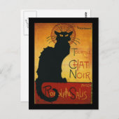Chat Noir - Schwarze Katze Postkarte (Vorne/Hinten)