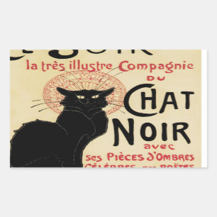 Chat Noir~Schwarze Katze Rechteckiger Aufkleber