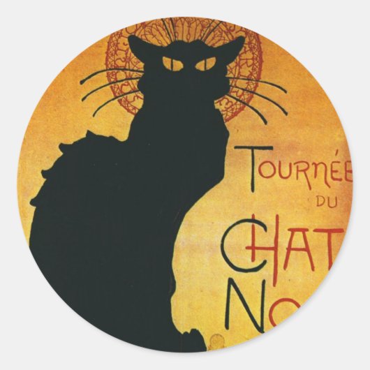Chat Noir - Schwarze Katze Runder Aufkleber (Vorderseite)