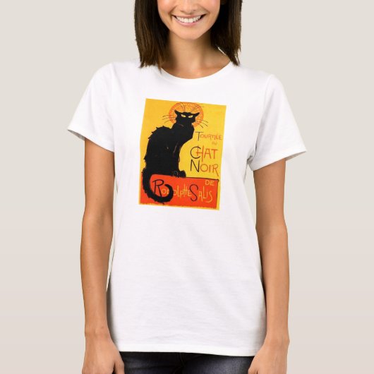 Chat-Noir… schwarze Katzen-Damen-Shirt T-Shirt (Vorderseite)