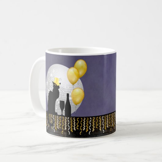 Chat Noir Silvester Kaffeetasse (Vorderseite Links)