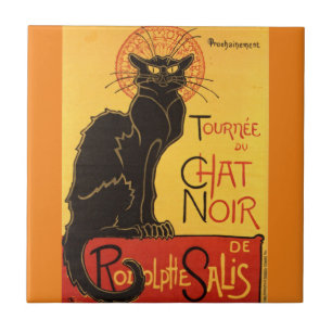 Chat Noir Steinlen Belle Epoque Vintage Kunst Fliese