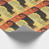 Chat Noir Steinlen Belle Epoque Vintage Kunst Geschenkpapier (Ecke)