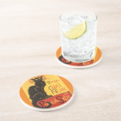 Chat Noir Steinlen Belle Epoque Vintage Kunst Getränkeuntersetzer (Seite)