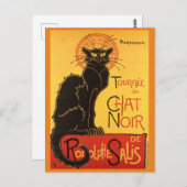 Chat Noir Steinlen Belle Epoque Vintage Kunst Postkarte (Vorne/Hinten)