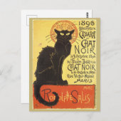 Chat Noir Steinlen Belle Epoque Vintage Kunst Postkarte (Vorne/Hinten)