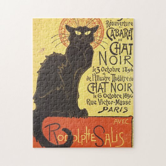 Chat Noir Steinlen Belle Epoque Vintage Kunst Puzzle (Vertikal)