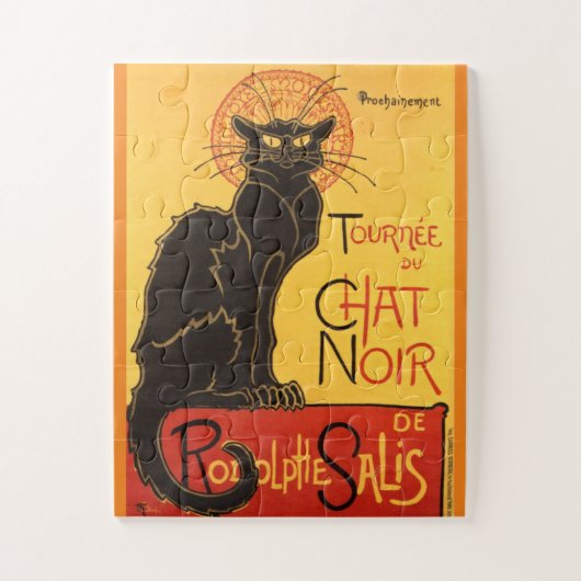 Chat Noir Steinlen Belle Epoque Vintage Kunst Puzzle (Vertikal)