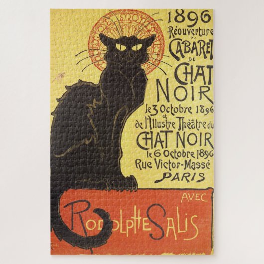 Chat Noir Steinlen Belle Epoque Vintage Kunst Puzzle (Vertikal)