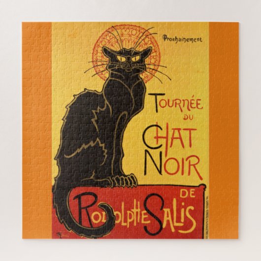 Chat Noir Steinlen Belle Epoque Vintage Kunst Puzzle (Vertikal)