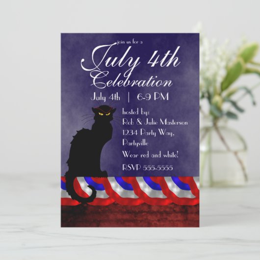 Chat Noir und 4. Juli Einladung (Stehend Vorderseite)