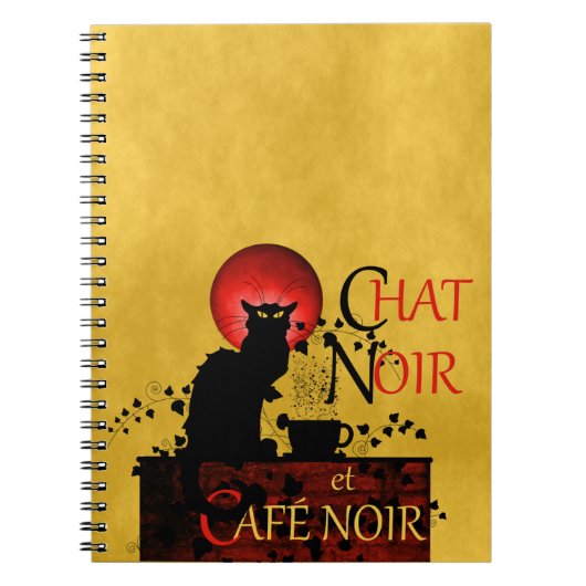 Chat Noir und Café Noir Notizblock (Vorderseite)