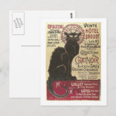 Chat Noir Vente Hôtel Drouot Steinlen Kunstschätze Postkarte (Vorne/Hinten)