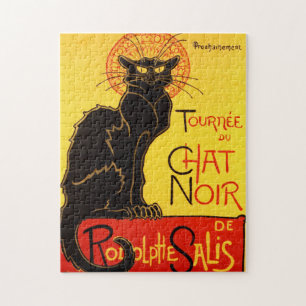 Chat Noir Vintag Retro Belle Epoque Vintage Katze Puzzle