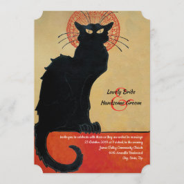 Chat Noir Vintage französische Katze Hochzeit Einl Einladung