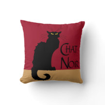 Chat Noir Vintage-Wurfkissen