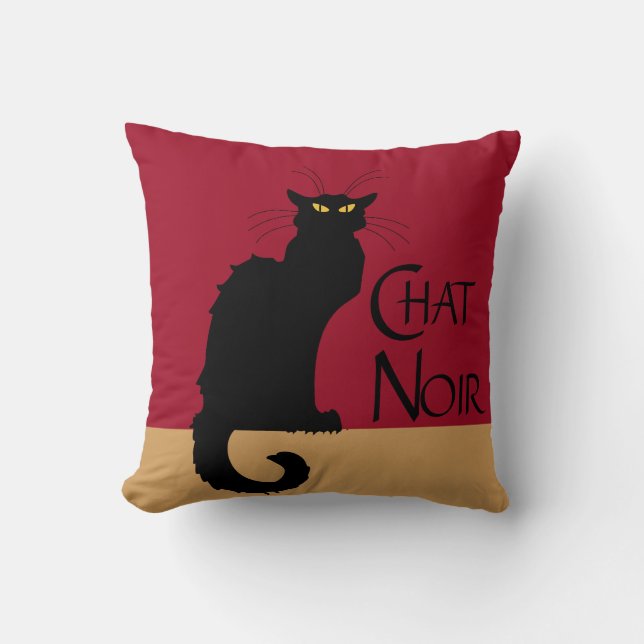 Chat Noir Vintagen Wirbelpilz Kissen (Vorderseite)