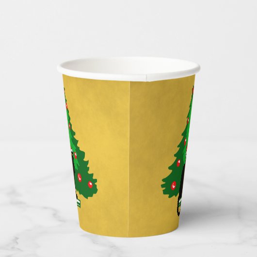 Chat Noir Weihnachtspapier Teller Pappbecher (Rechts)