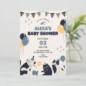 Chat Party Babydusche Einladung (Stehend Vorderseite)