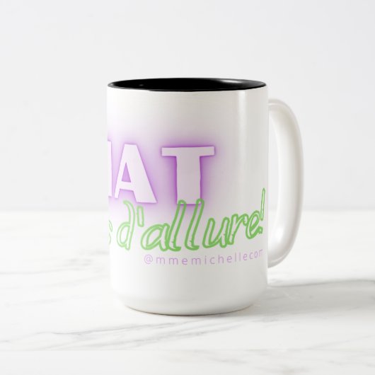 Chat pas d'allure ! Katzenausdruck auf Französisch Zweifarbige Tasse (VorderseiteRechts)