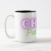 Chat pas d'allure ! Katzenausdruck auf Französisch Zweifarbige Tasse (Links)