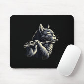 Chat Playing Flute Musician Cats Lover Mousepad (Mit Mouse)