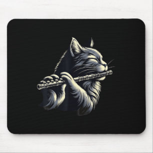 Chat Playing Flute Musician Cats Lover Mousepad