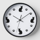 Chat-Silhouette Wanduhr (Vorderseite)