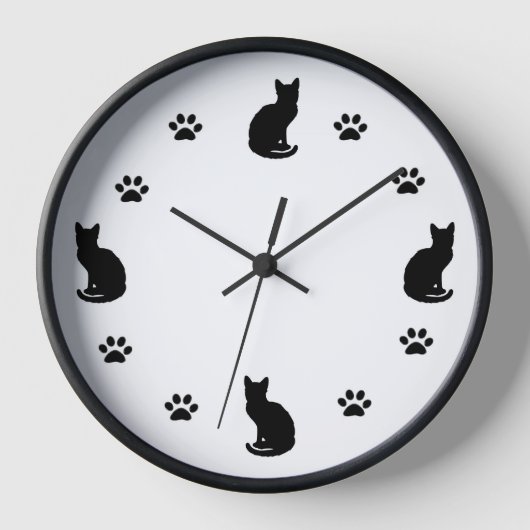 Chat-Silhouette Wanduhr (Vorderseite)