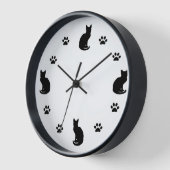 Chat-Silhouette Wanduhr (Winkel)