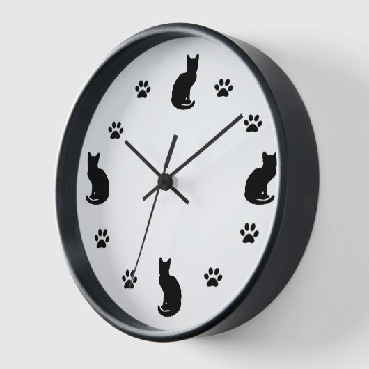 Chat-Silhouette Wanduhr (Winkel)