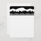 Chat Skyline Schwarz und Weiß Dankeskarte (Vorne/Hinten)